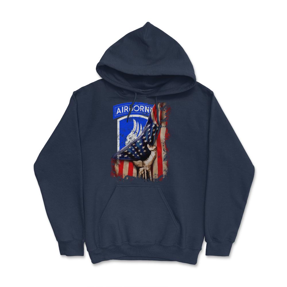 173rd Airborne Brigade US Flag Tear Airborne Paratrooper - Hoodie - Navy