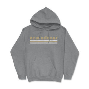 Vintage New Orleans Retro Three Stripe Weathered - Hoodie - Grey Heather