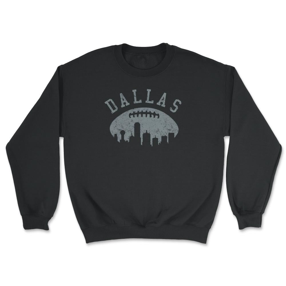 Vintage Dallas Texas Football City Skyline Gameday Tailgating - Unisex Sweatshirt - Black