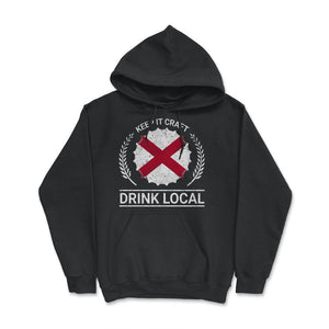 Drink Local Alabama Vintage Craft Beer bottle Cap Brewing - Hoodie - Black