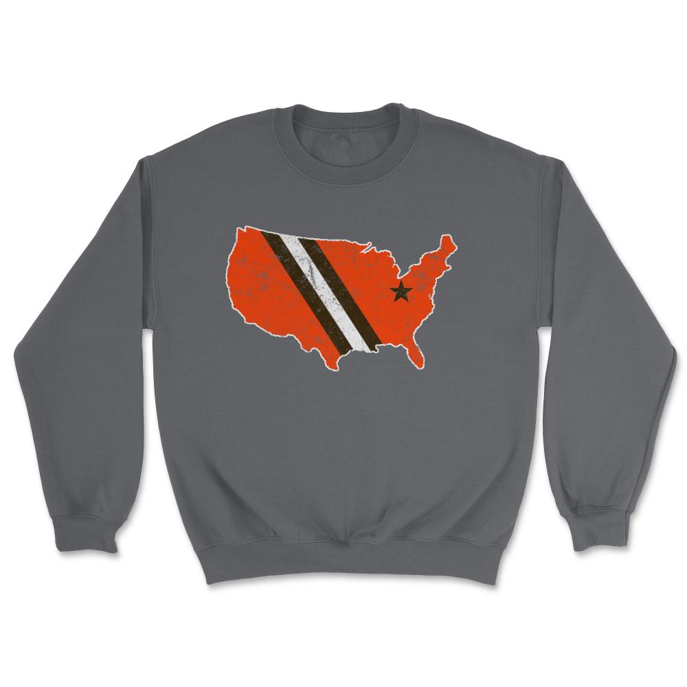 Cleveland Nation Football Fan Weathered Gift - Unisex Sweatshirt - Smoke Grey