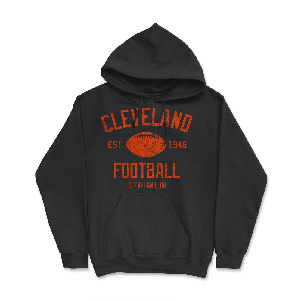 Cleveland Football Fan Retro Founded Gift - Hoodie - Black