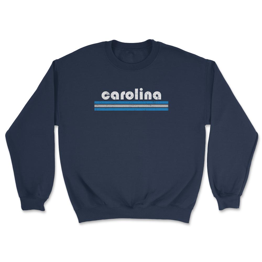 Vintage North Carolina Retro Three Stripe Weathered - Unisex Sweatshirt - Navy