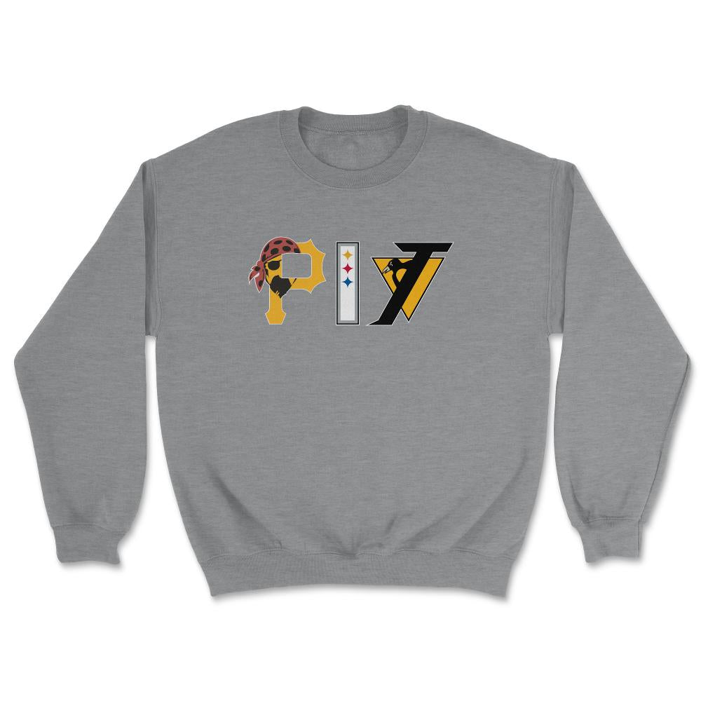 Pittsburgh Pennsylvania Sports Fan Three Letter City Abbreviation - Unisex Sweatshirt - Grey Heather