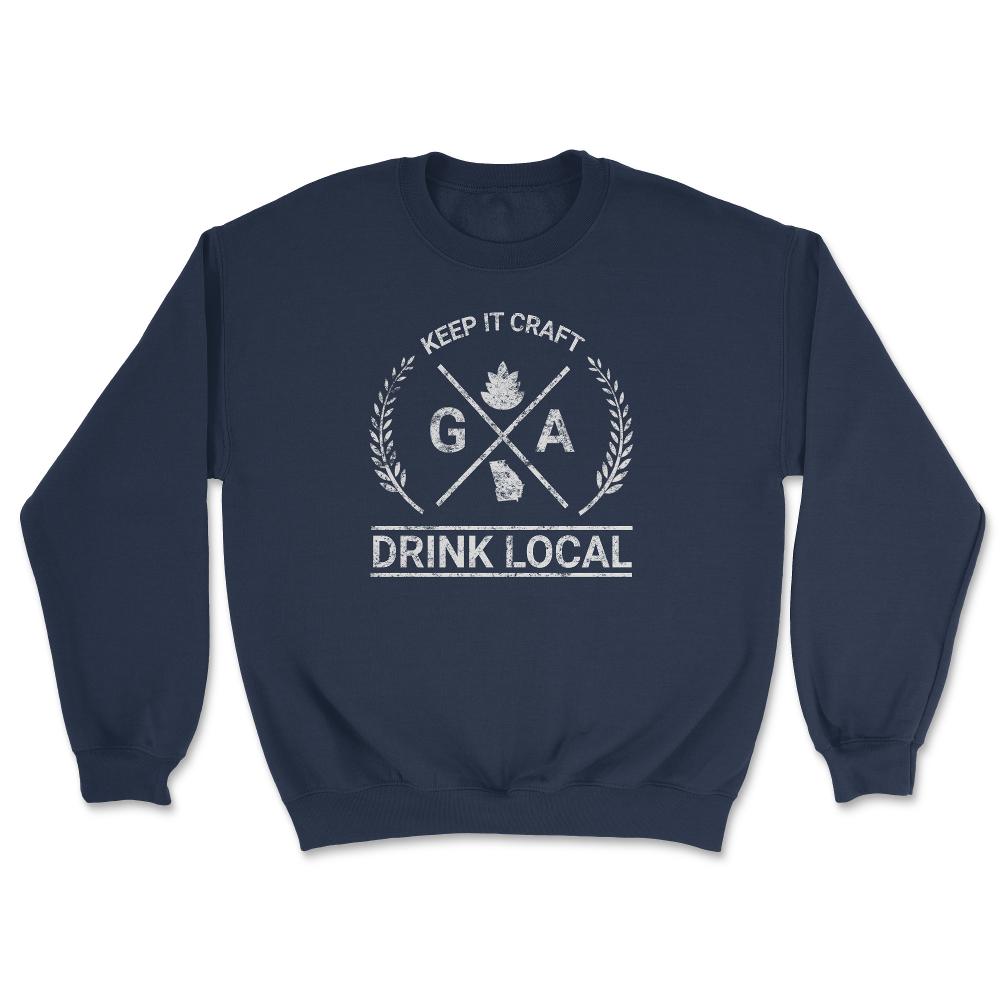 Drink Local Georgia Vintage Craft Beer Brewing Unisex T-shirt - Unisex Sweatshirt - Navy