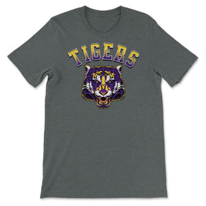 Tigers Football Louisiana Fan - Unisex T-Shirt - Dark Grey Heather