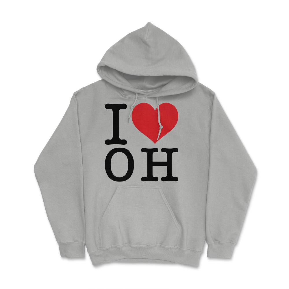 I Love Ohio Show Your Love for Your Home State Heart - Hoodie - Ash