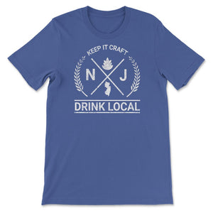 Drink Local New Jersey Vintage Craft Beer Brewing - Unisex T-Shirt - Royal Blue