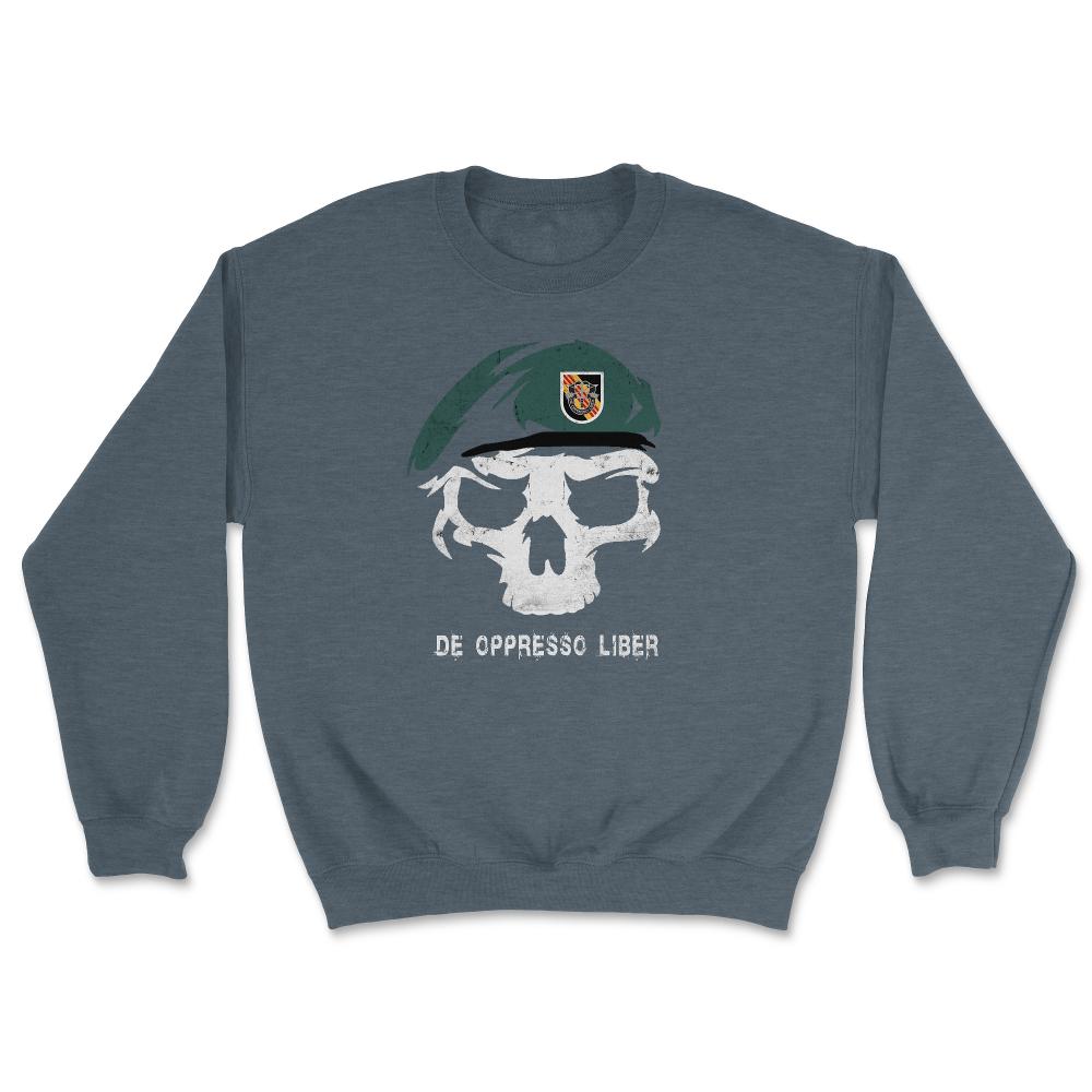 Army Special Forces De Oppresso Liber Green Beret 5th SFG Airborne - Unisex Sweatshirt - Dark Grey Heather