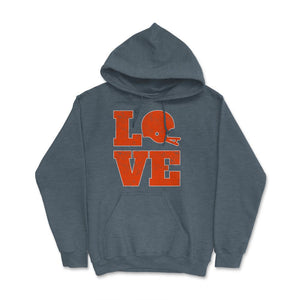 Cleveland Football LOVE Vintage Helmet Ohio Football Fan Gift - Hoodie - Dark Grey Heather