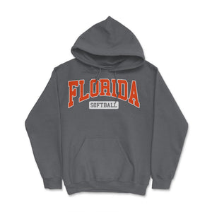 Florida Softball Classic Retro Style Softball Player - Hoodie - Smoke Grey