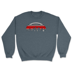 Columbus OHIO City Skyline Football Helmet Stripe Fan - Unisex Sweatshirt - Dark Grey Heather