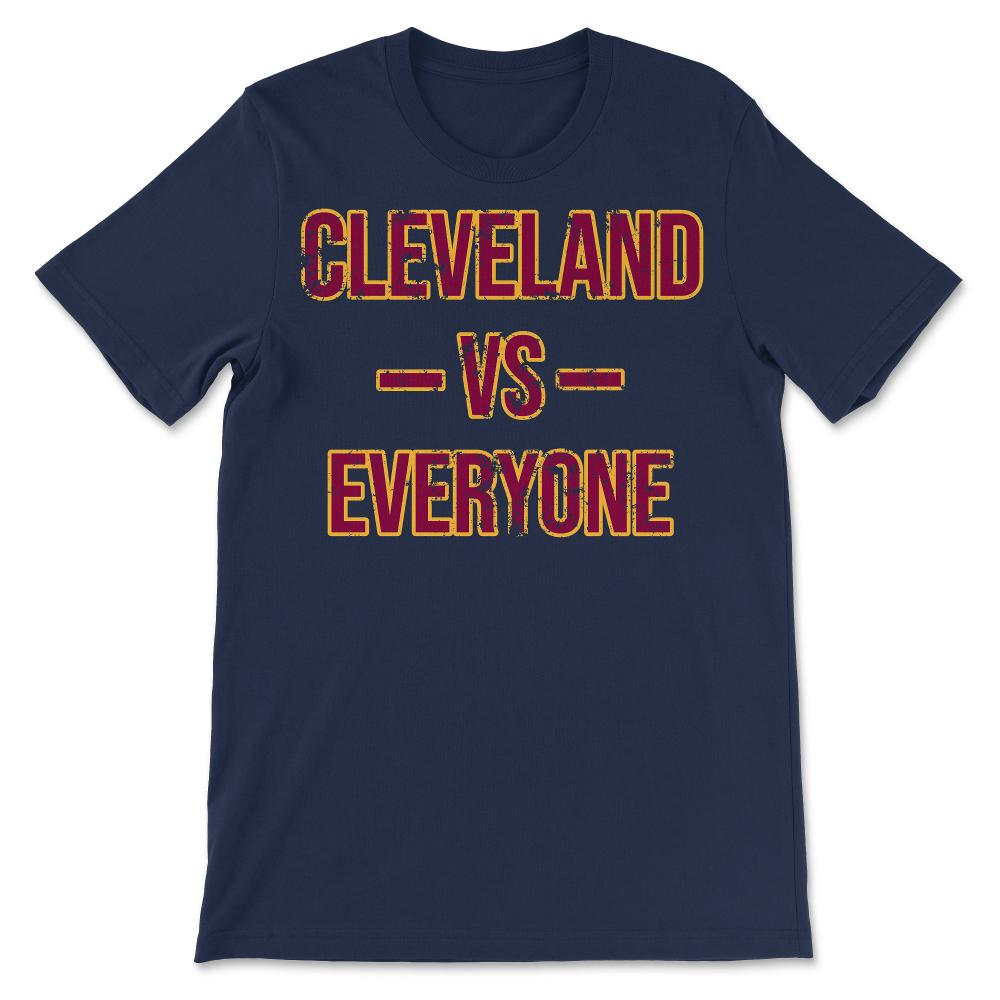 Cleveland Vs Everyone Vintage Weathered City & State Pride Ohio - Unisex T-Shirt - Navy