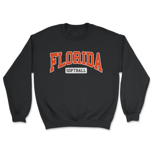 Florida Softball Classic Retro Style Softball Player - Unisex Sweatshirt - Black