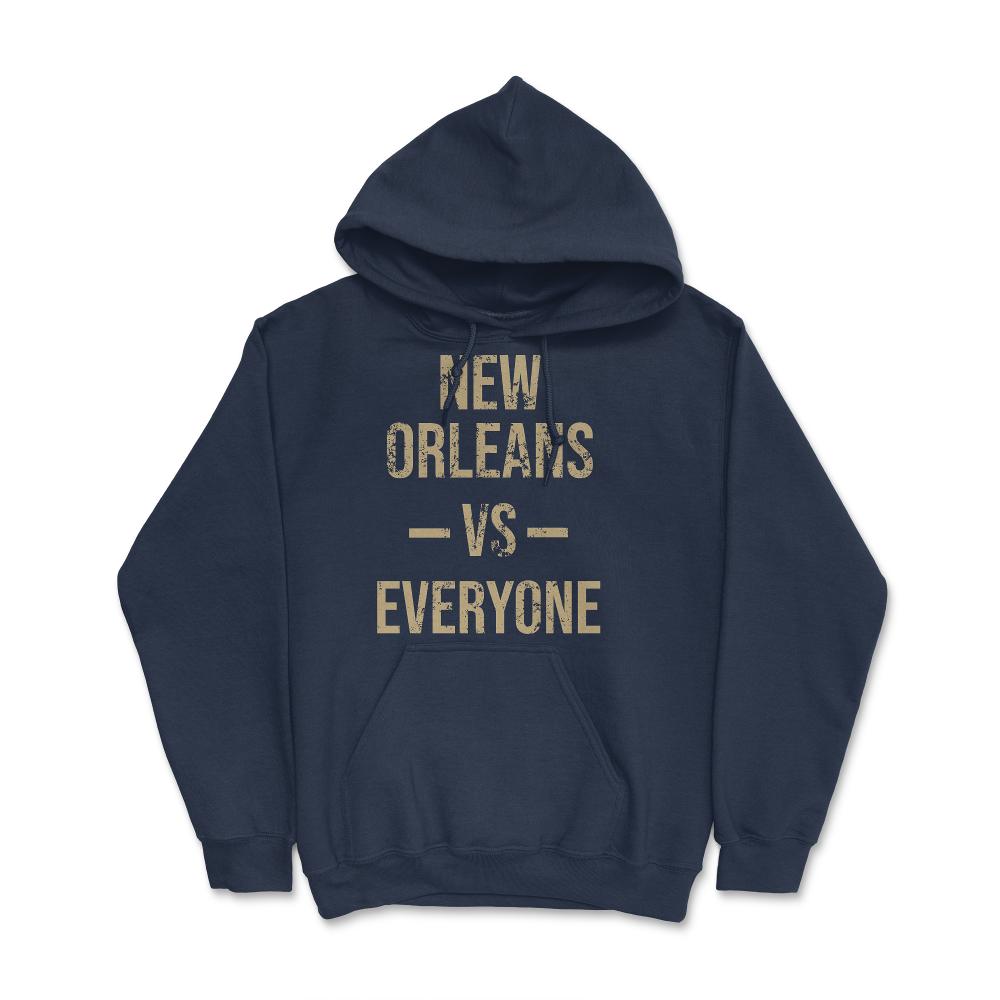 New Orleans Vs Everyone Vintage Weathered City & State Pride - Hoodie - Navy