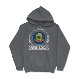 Drink Local Idaho Vintage Craft Beer Brewing - Hoodie - Smoke Grey