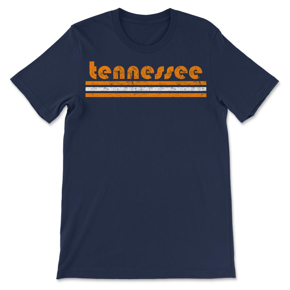 Vintage Tennessee Retro Three Stripe Weathered - Unisex T-Shirt - Navy