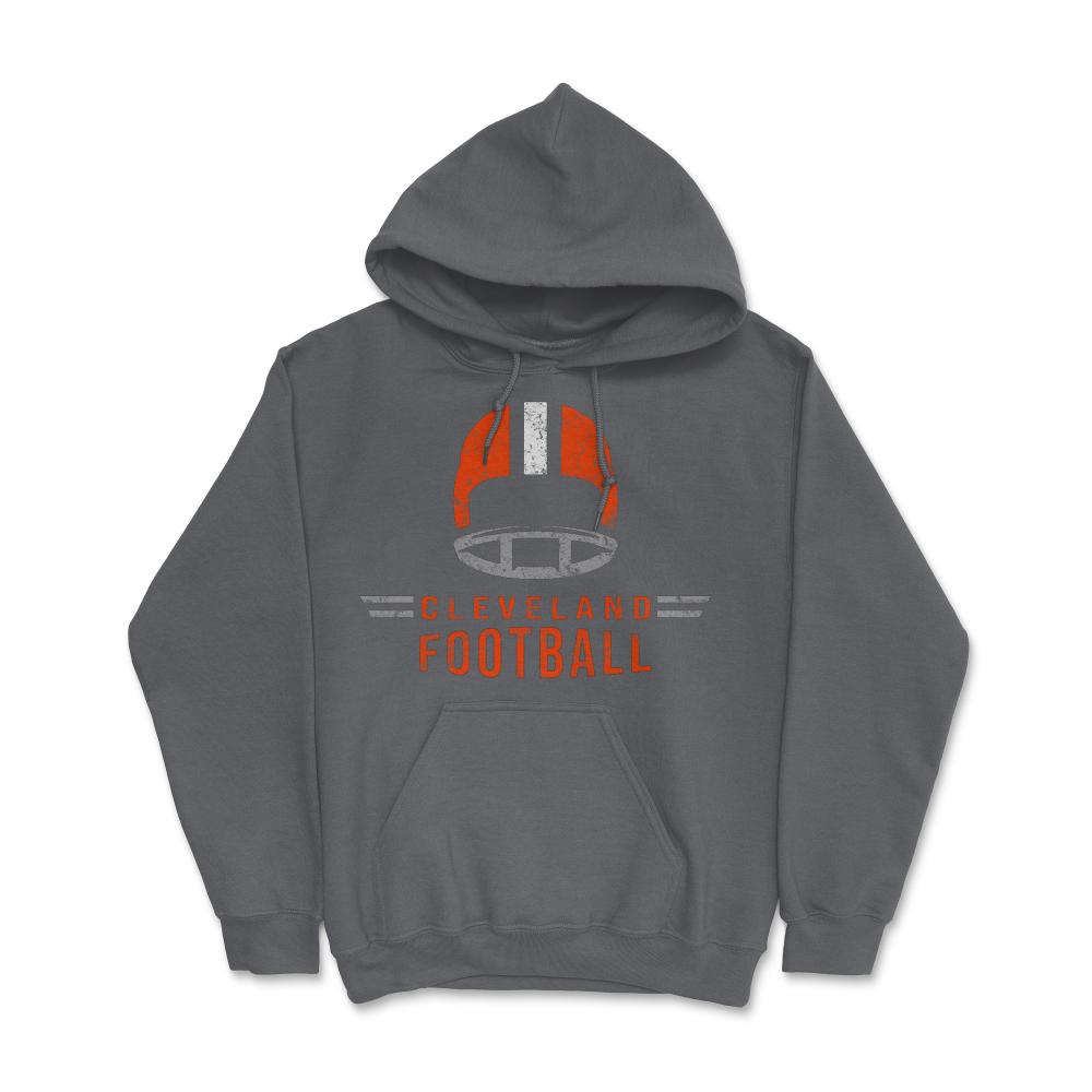 Cleveland Football Vintage Helmet Retro Style Ohio Fan Gift - Hoodie - Smoke Grey