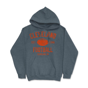 Cleveland Football Fan Retro Founded Gift - Hoodie - Dark Grey Heather