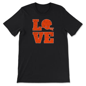 Cleveland Football LOVE Vintage Helmet Ohio Football Fan Gift - Unisex T-Shirt - Black