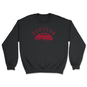 Vintage Houston Texas Football City Skyline Gameday Tailgating - Unisex Sweatshirt - Black