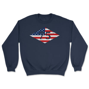 75th Ranger Regiment USA Flag Diamond Patriotic Military Army Gift - Unisex Sweatshirt - Navy