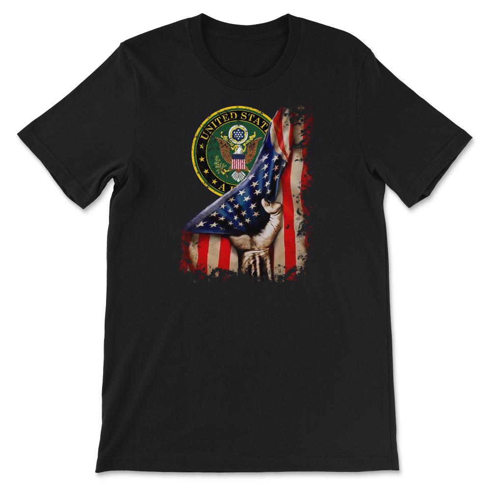 US Army Seal Flag Pull Back Patriotic Military Soldier Gift - Unisex T-Shirt - Black