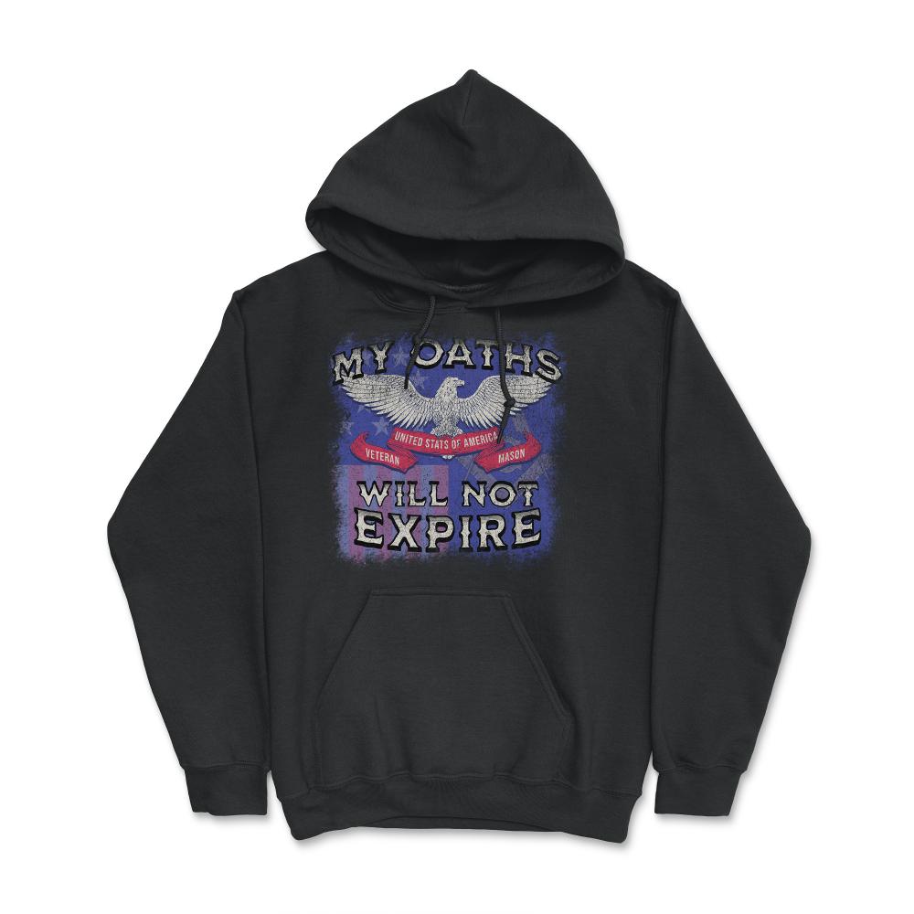 Military Veteran & Mason "My Oaths Will Not Expire" US Masonic Flag - Hoodie - Black