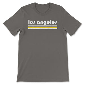 Vintage Los Angeles California Retro Three Stripe Weathered - Unisex T-Shirt - Smoke Grey