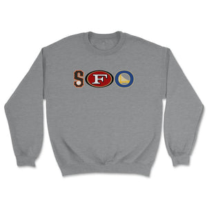 San Francisco California SFO Sports Fan Three Letter City Abbreviation - Unisex Sweatshirt - Grey Heather