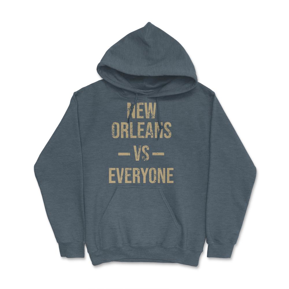 New Orleans Vs Everyone Vintage Weathered City & State Pride - Hoodie - Dark Grey Heather