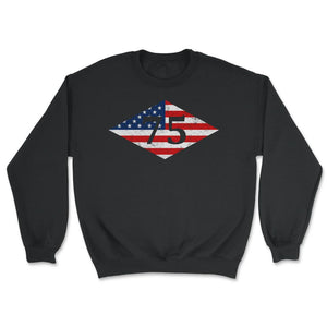 75th Ranger Regiment USA Flag Diamond Patriotic Military Army Gift - Unisex Sweatshirt - Black