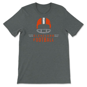 Cleveland Football Vintage Helmet Retro Style Ohio Fan Gift - Unisex T-Shirt - Dark Grey Heather