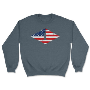 First Ranger Battalion USA Flag Diamond Patriotic Military Army Gift - Unisex Sweatshirt - Dark Grey Heather