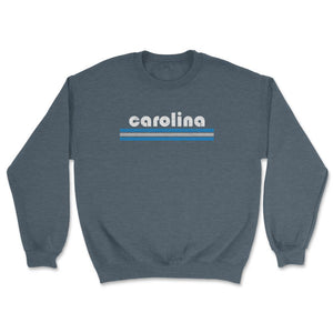 Vintage North Carolina Retro Three Stripe Weathered - Unisex Sweatshirt - Dark Grey Heather