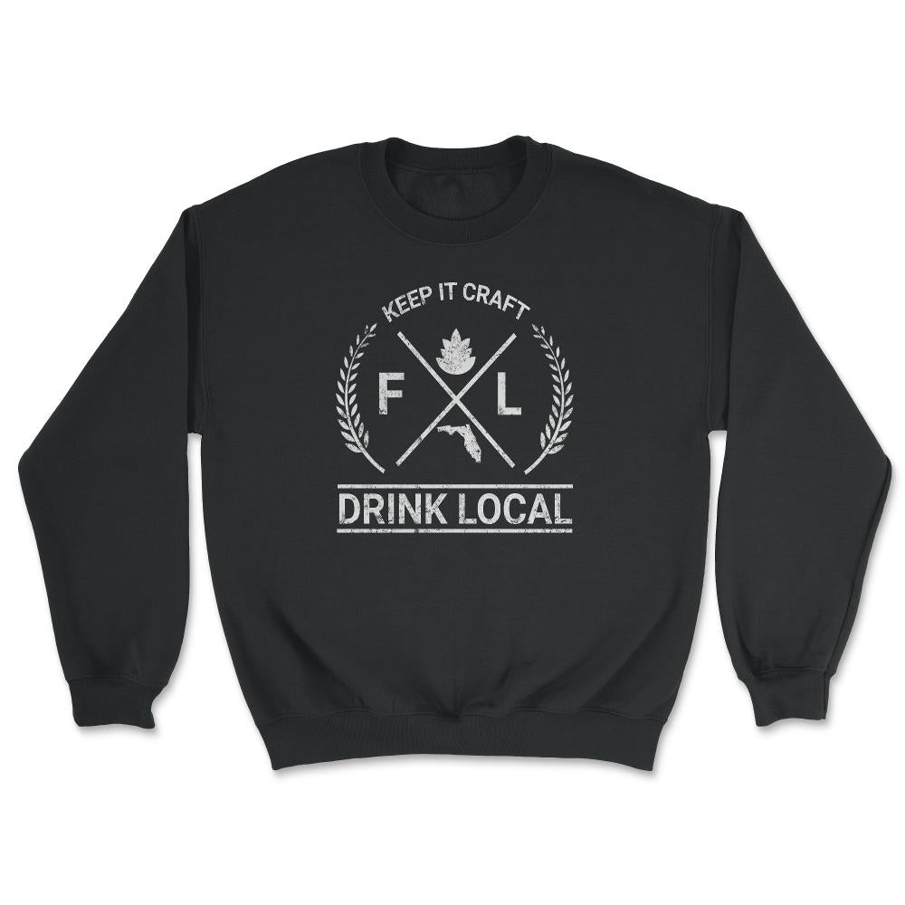 Drink Local Florida Vintage Craft Beer Brewing Unisex T-shirt - Unisex Sweatshirt - Black