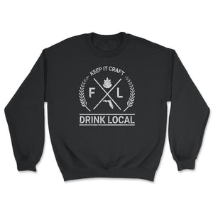 Drink Local Florida Vintage Craft Beer Brewing Unisex T-shirt - Unisex Sweatshirt - Black
