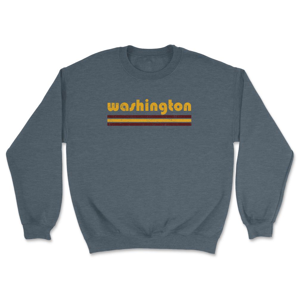 Vintage Washington DC Retro Three Stripe Weathered - Unisex Sweatshirt - Dark Grey Heather