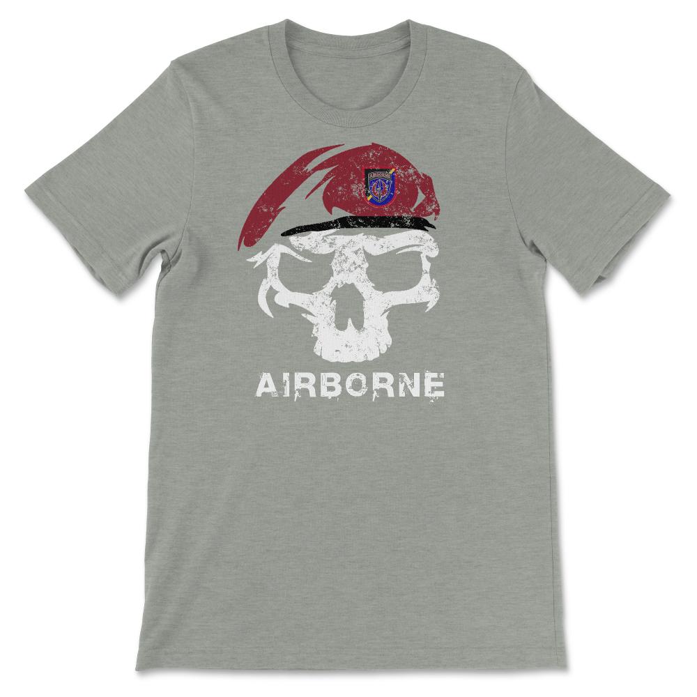 Vintage Army ARSOAC Skull Maroon Beret Special Operations Aviation - Unisex T-Shirt - Grey Heather