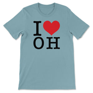 I Love Ohio Show Your Love for Your Home State Heart - Unisex T-Shirt - Baby Blue