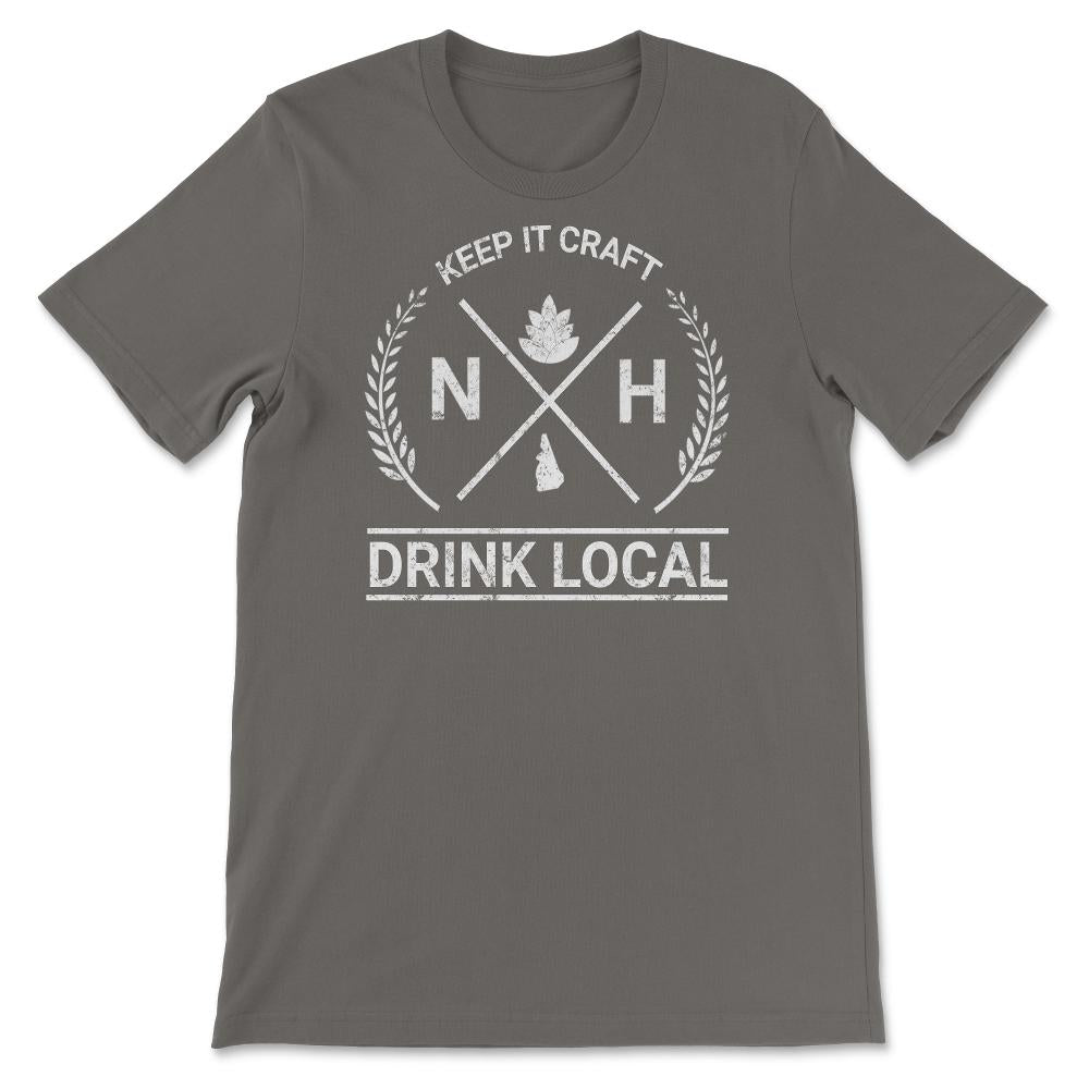 Drink Local New Hampshire Vintage Craft Beer Brewing - Unisex T-Shirt - Smoke Grey