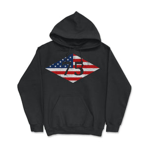 75th Ranger Regiment USA Flag Diamond Patriotic Military Army Gift - Hoodie - Black