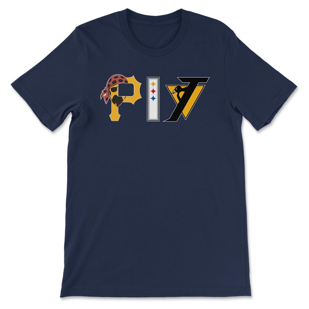 Pittsburgh Pennsylvania Sports Fan Three Letter City Abbreviation - Unisex T-Shirt - Navy