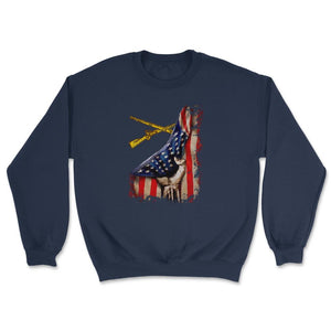 Infantry Rifles Combat Infantrymen US Flag Patriotic Soldier - Unisex Sweatshirt - Navy