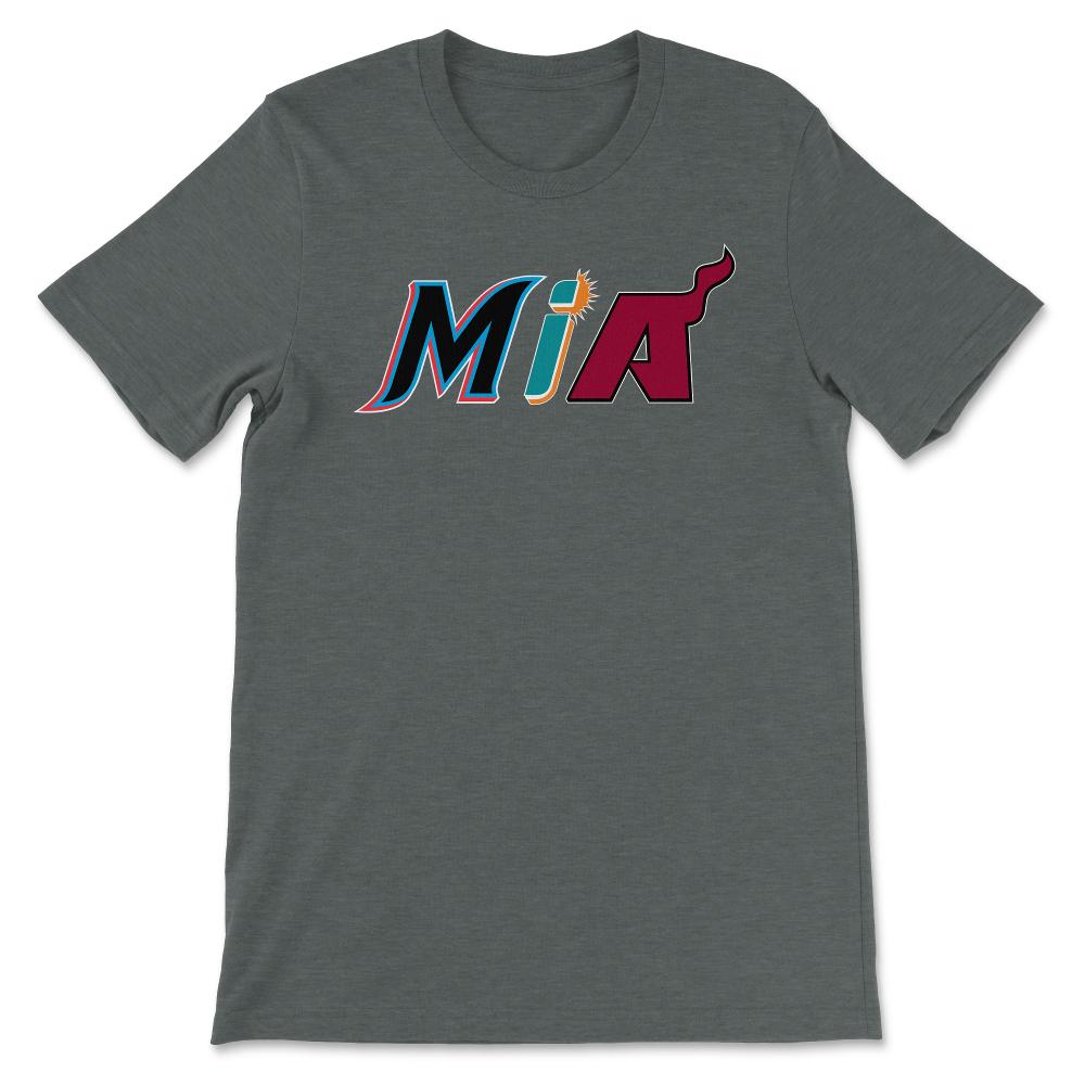 Miami Florida Sports Fan Three Letter City Abbreviation - Unisex T-Shirt - Dark Grey Heather