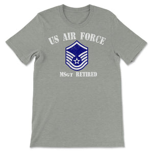 Vintage Retired Air Force Master Sergeant Military Veteran Retiree - Unisex T-Shirt - Grey Heather