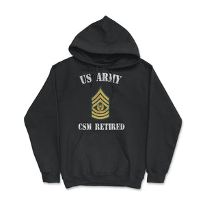 Retired Army Command Sergeant Major Military Veteran Retiree E9 - Hoodie - Black