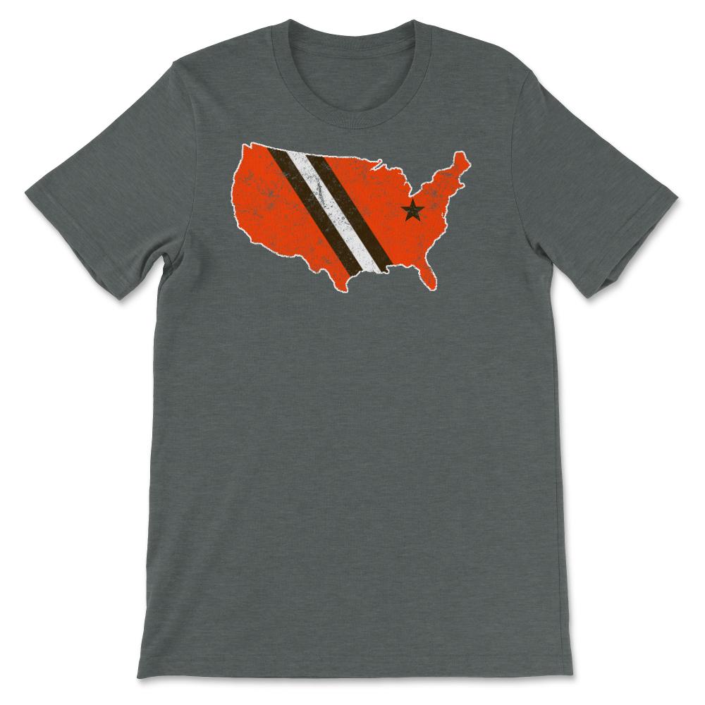 Cleveland Nation Football Fan Weathered Gift - Unisex T-Shirt - Dark Grey Heather