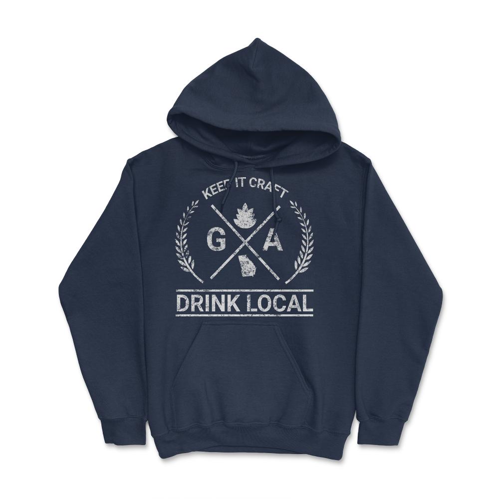 Drink Local Georgia Vintage Craft Beer Brewing Unisex T-shirt - Hoodie - Navy