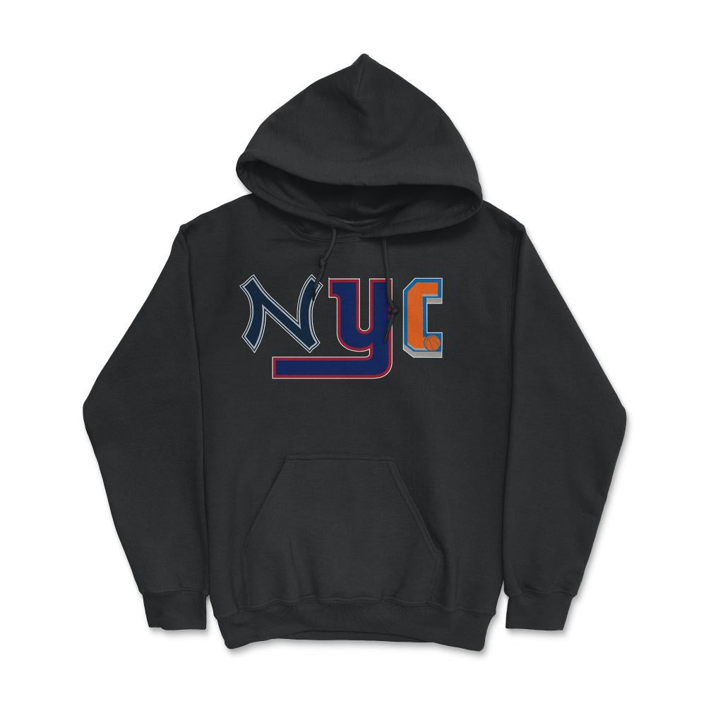 New York City Sports Fan Three Letter City Abbreviation - Hoodie - Black